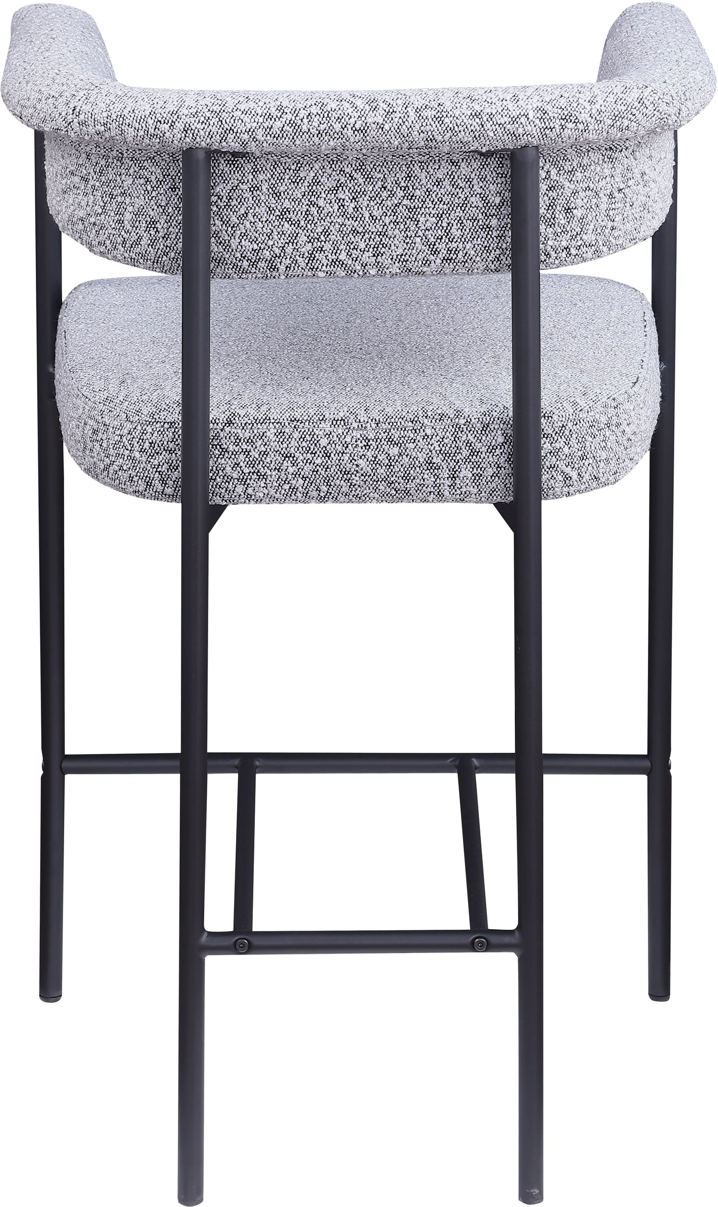 bellona grey boucle fabric counter stool