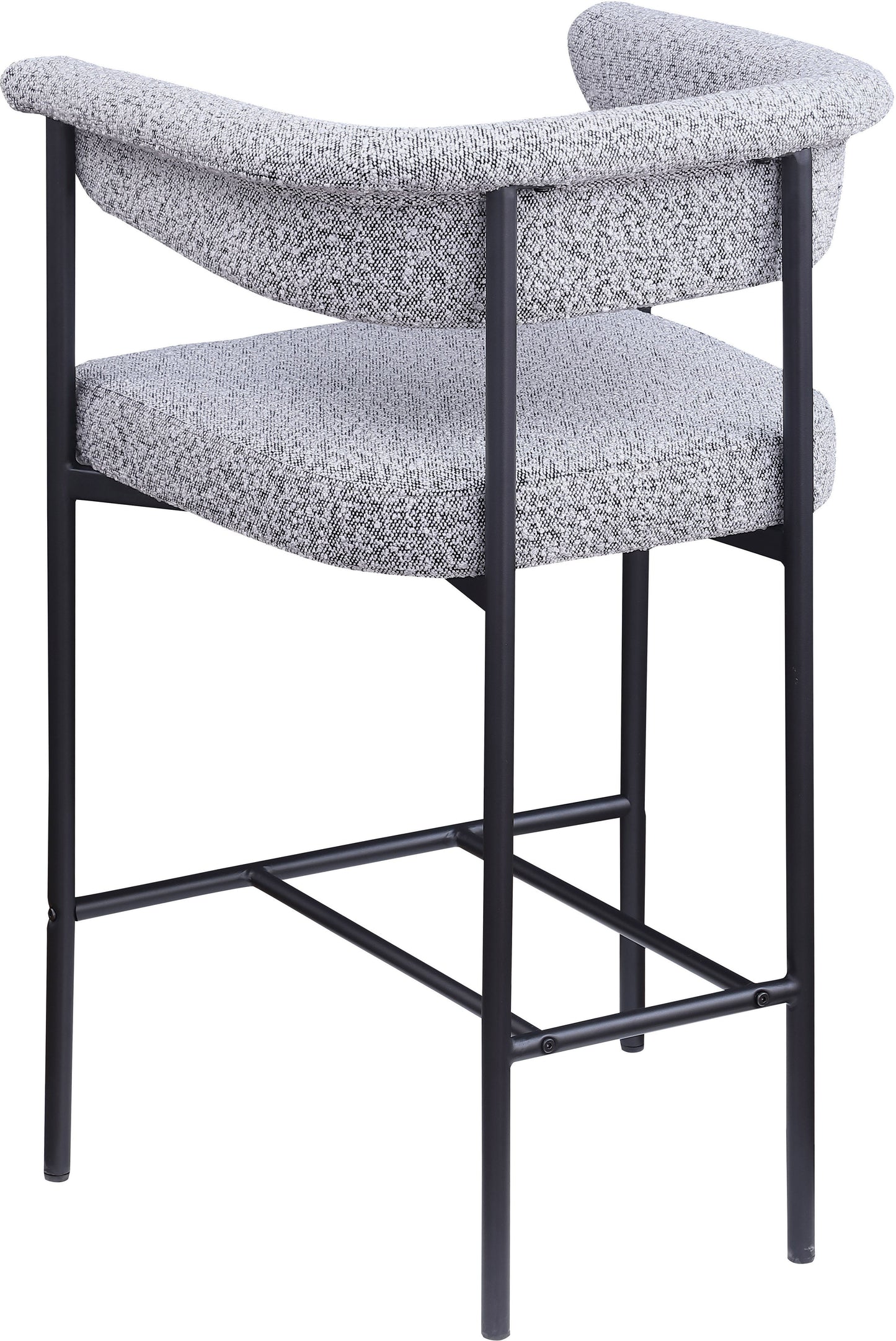 bellona grey boucle fabric counter stool