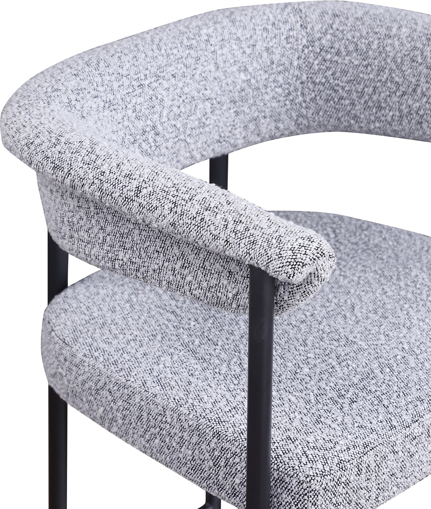 bellona grey boucle fabric counter stool