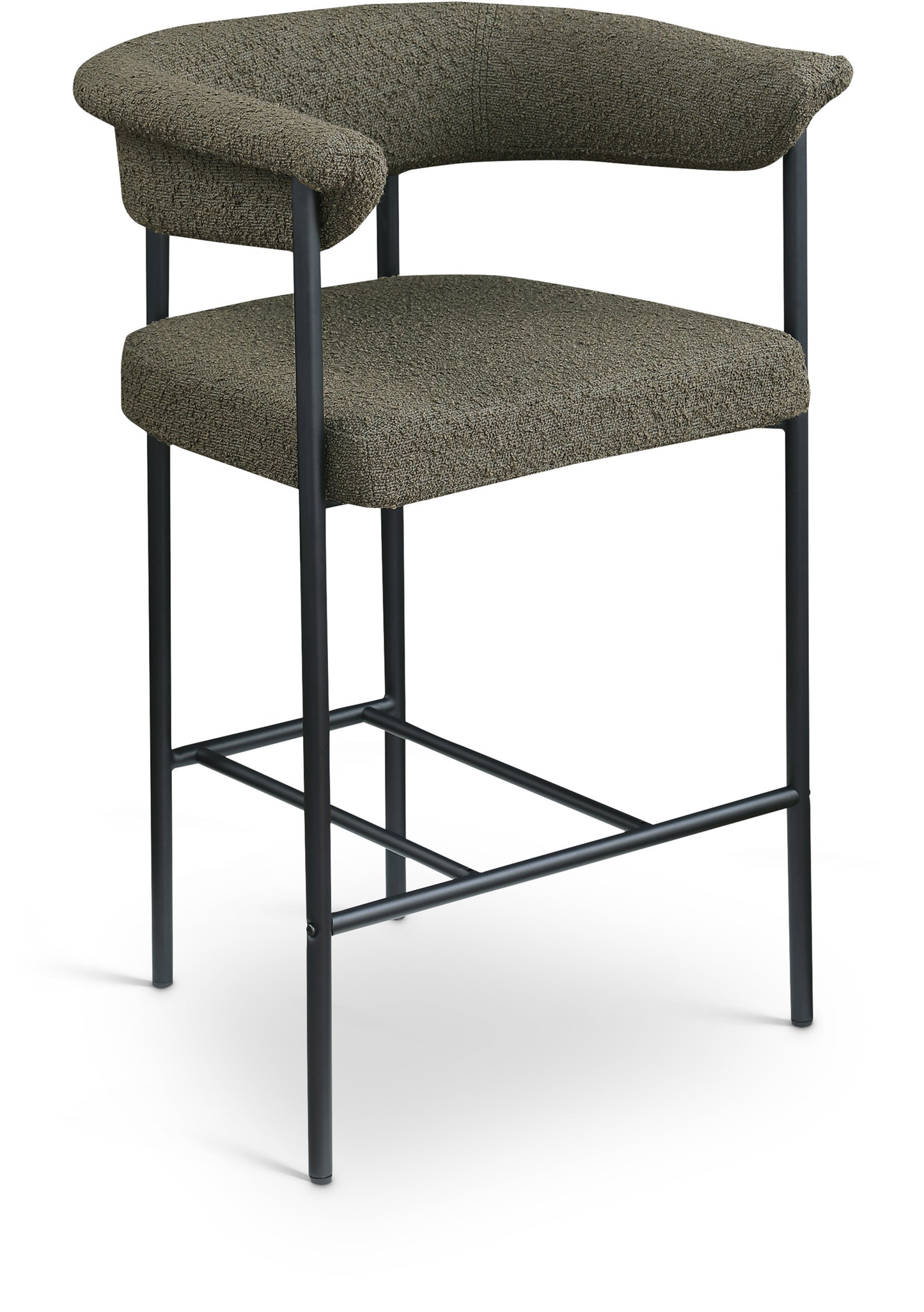 bellona olive boucle fabric counter stool