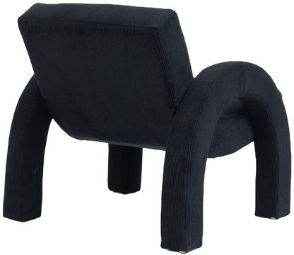 Cyrus Black Corduroy Fabric Accent Chair Black