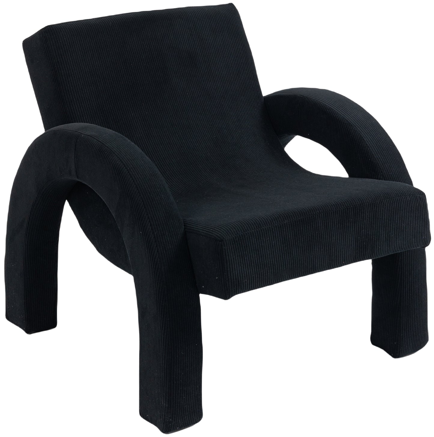 cyrus black corduroy fabric accent chair black