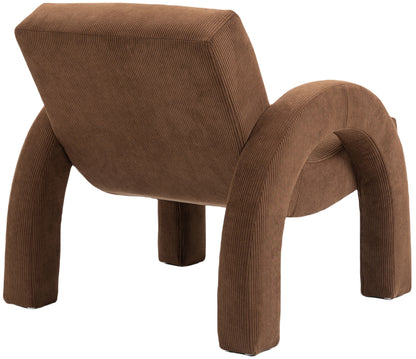 Cyrus Brown Corduroy Fabric Accent Chair Brown