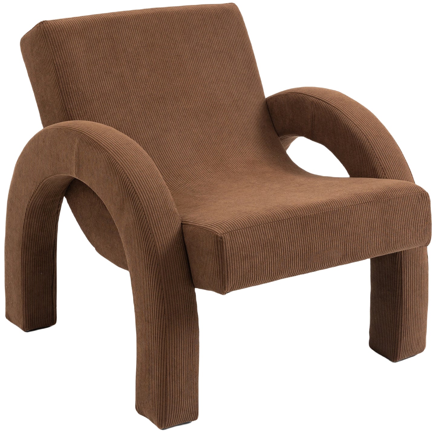 cyrus brown corduroy fabric accent chair brown