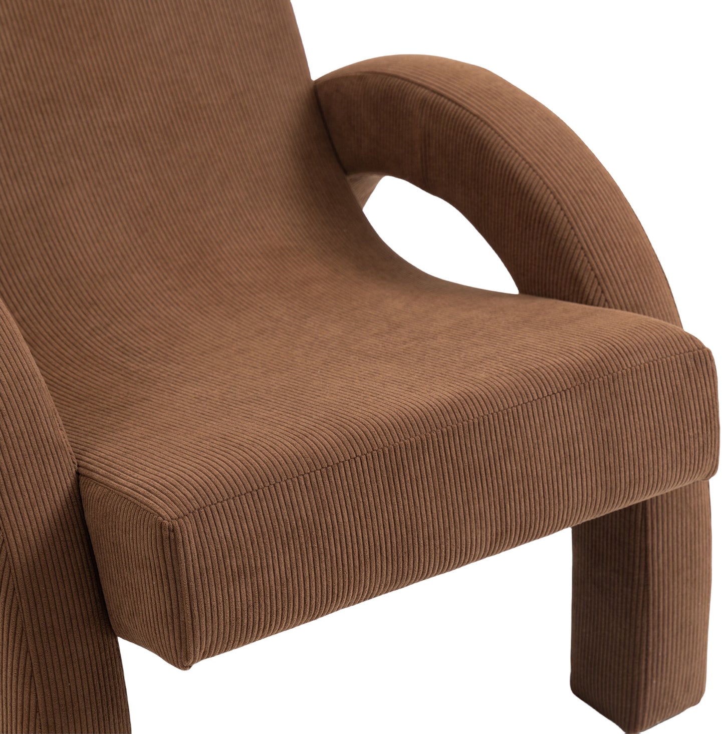 cyrus brown corduroy fabric accent chair brown