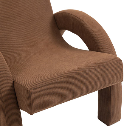 Cyrus Brown Corduroy Fabric Accent Chair Brown