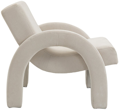 Cyrus Cream Corduroy Fabric Accent Chair Cream