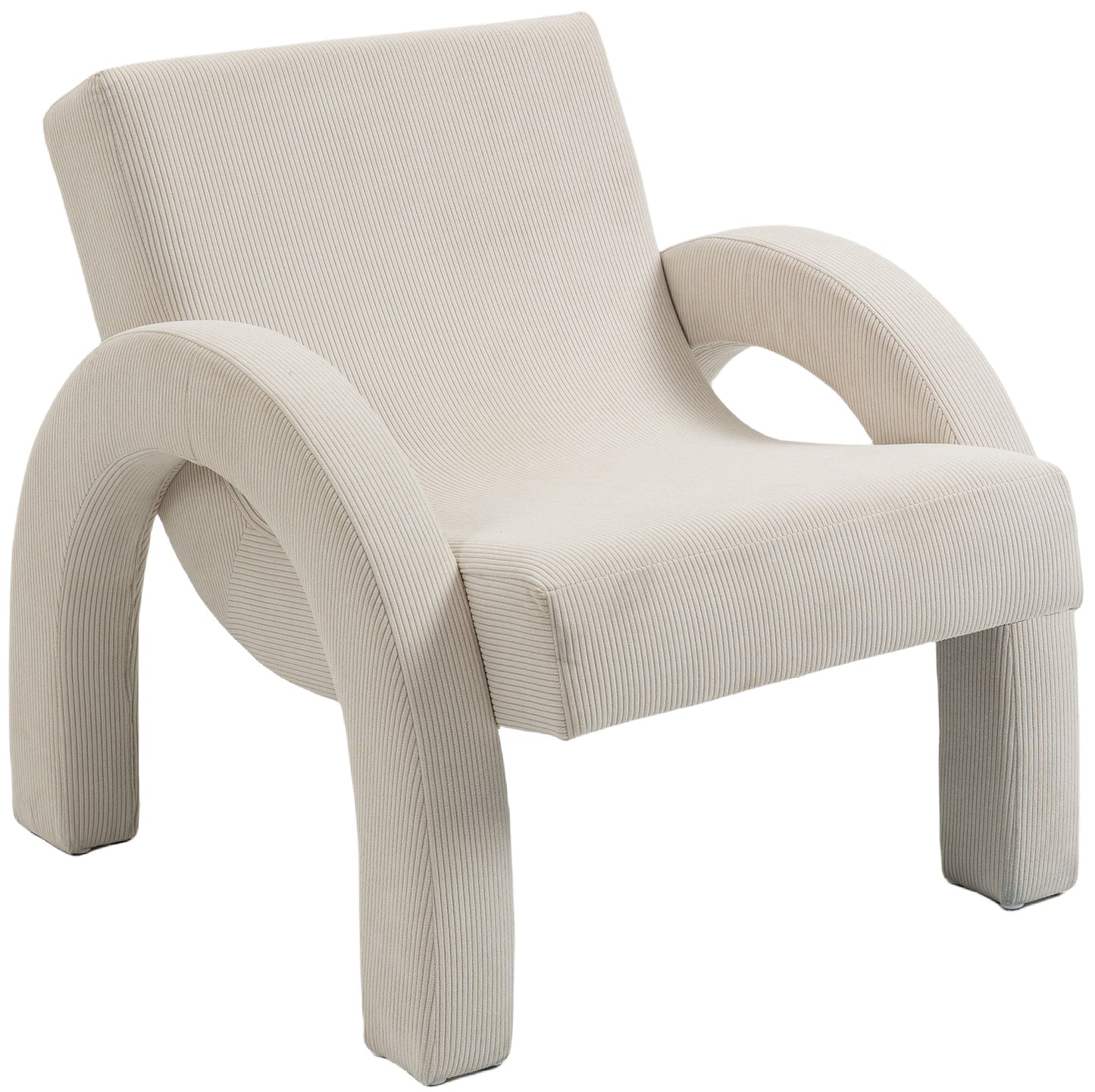 cyrus cream corduroy fabric accent chair cream