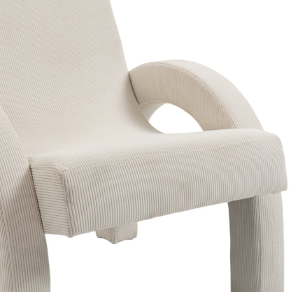 Cyrus Cream Corduroy Fabric Accent Chair Cream