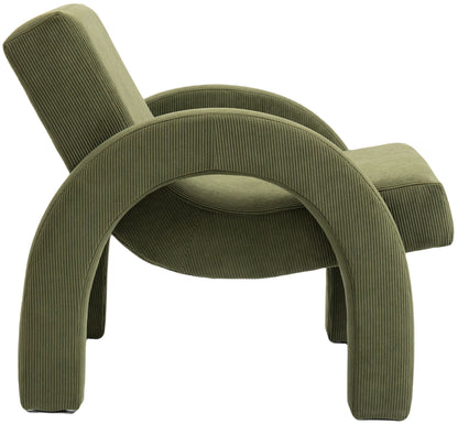 Cyrus Green Corduroy Fabric Accent Chair Green