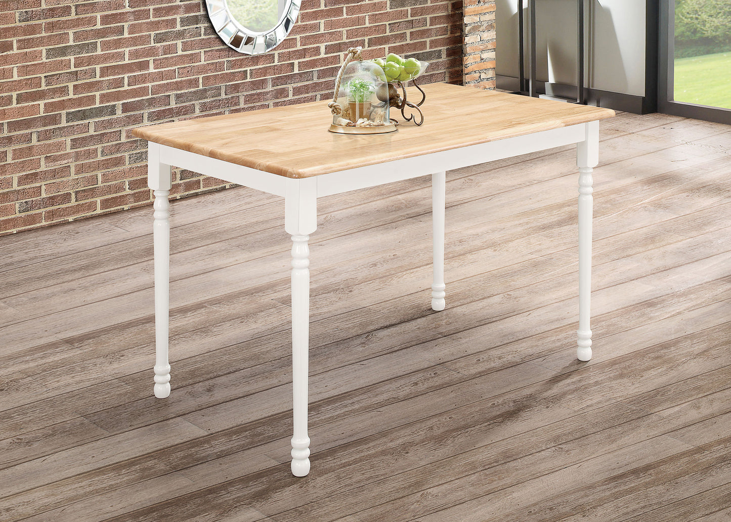 cyrus rectangular 47-inch solid wood dining table white