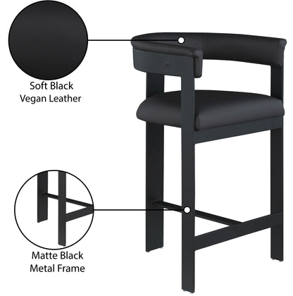 Bubble Black Vegan Leather Counter Stool