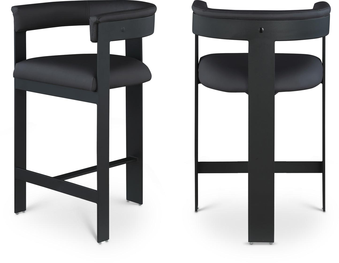 bubble black vegan leather counter stool