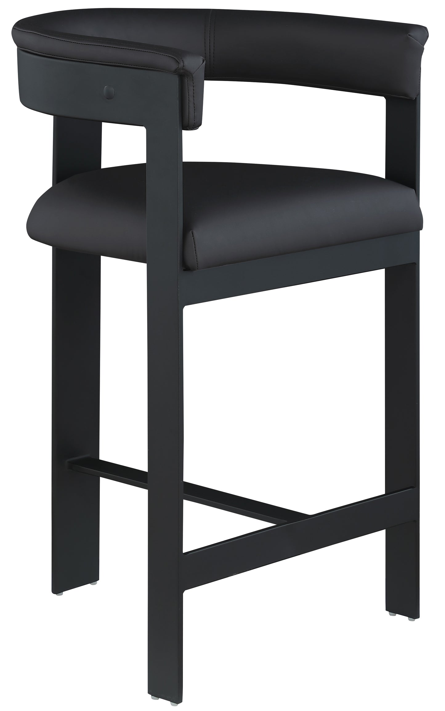 bubble black vegan leather counter stool