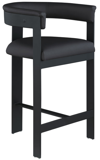 Bubble Black Vegan Leather Counter Stool