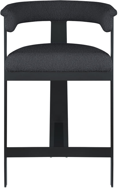 Bubble Black Vegan Leather Counter Stool