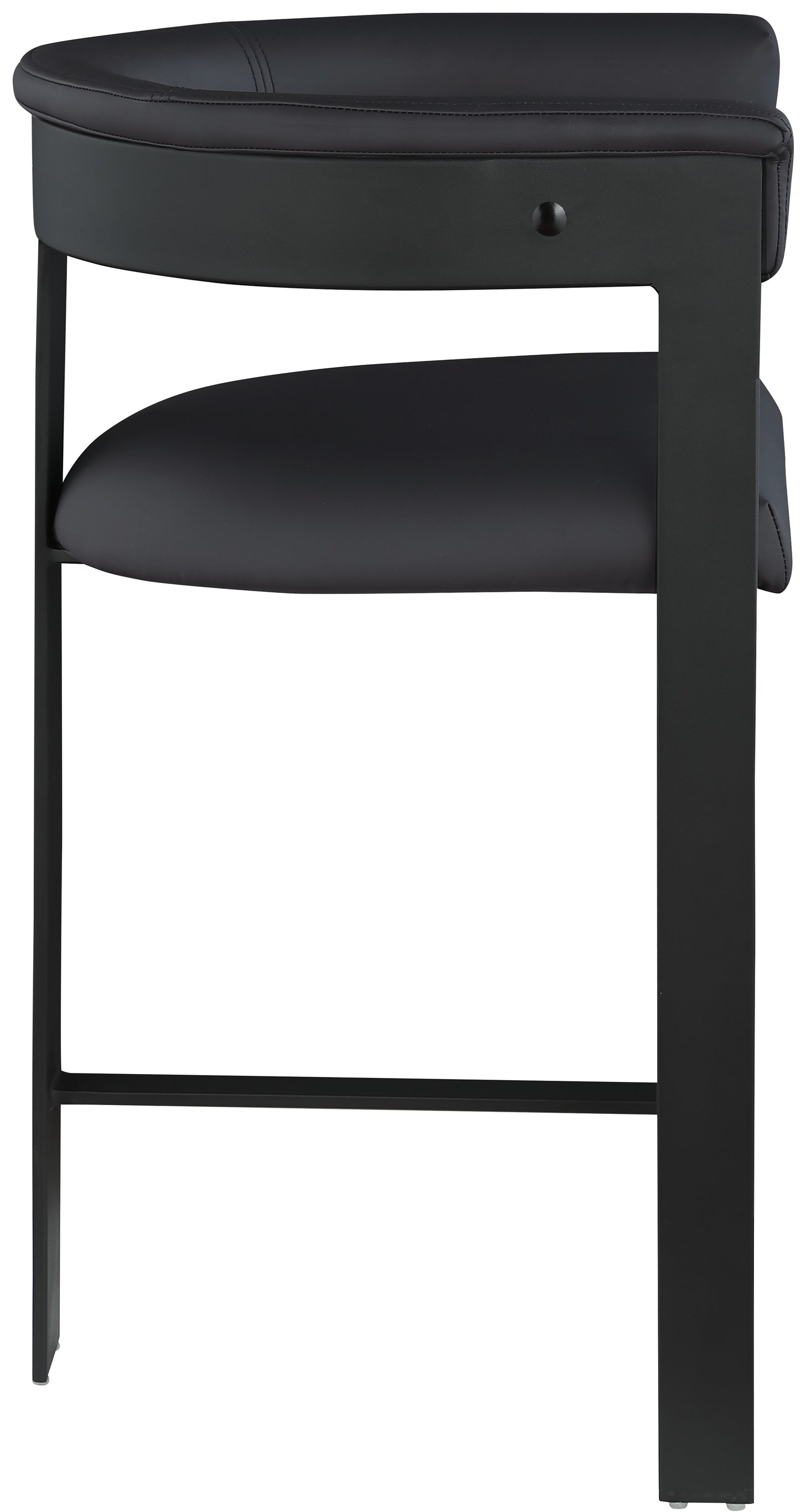 bubble black vegan leather counter stool