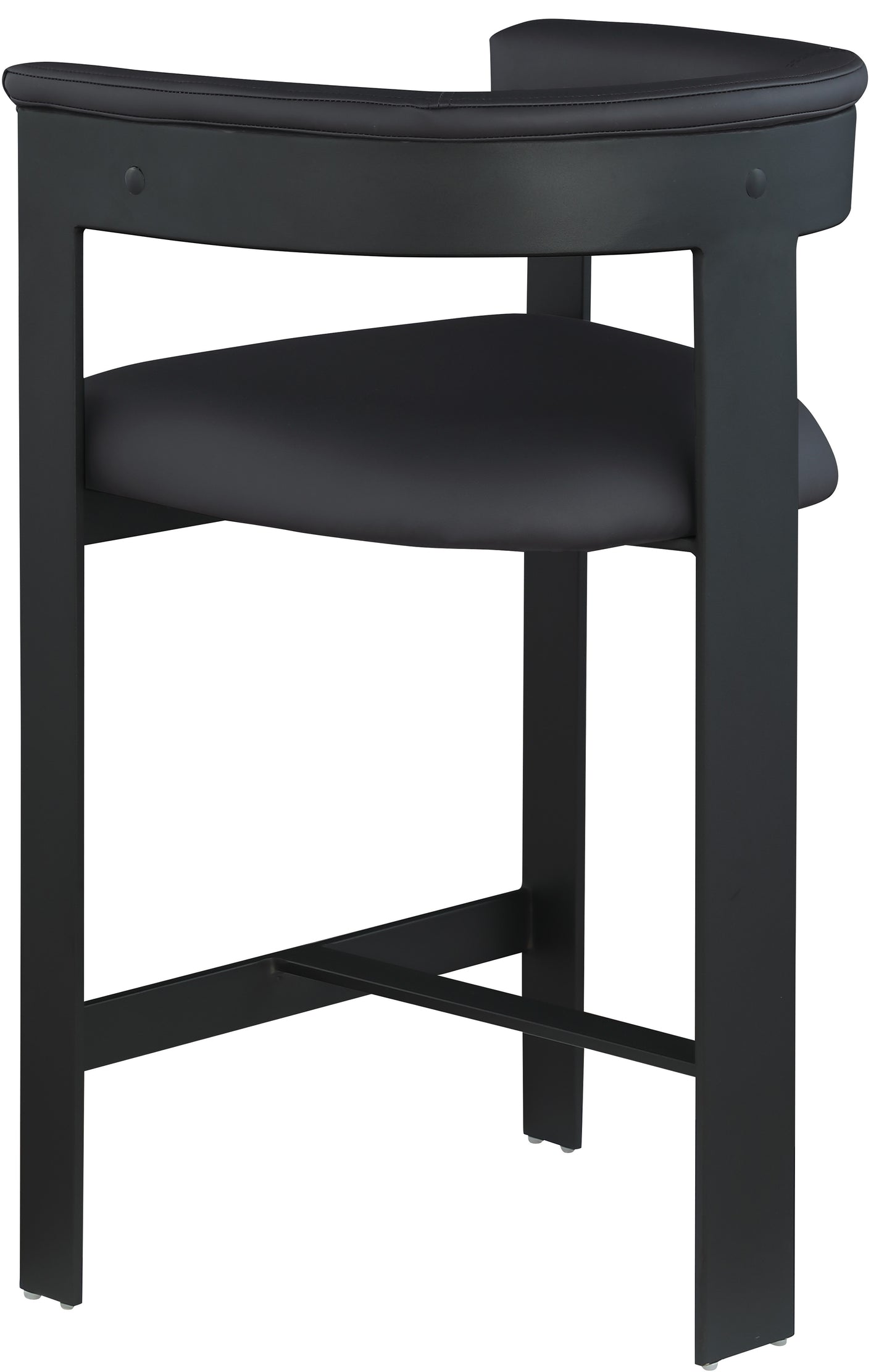 bubble black vegan leather counter stool