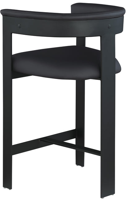 Bubble Black Vegan Leather Counter Stool