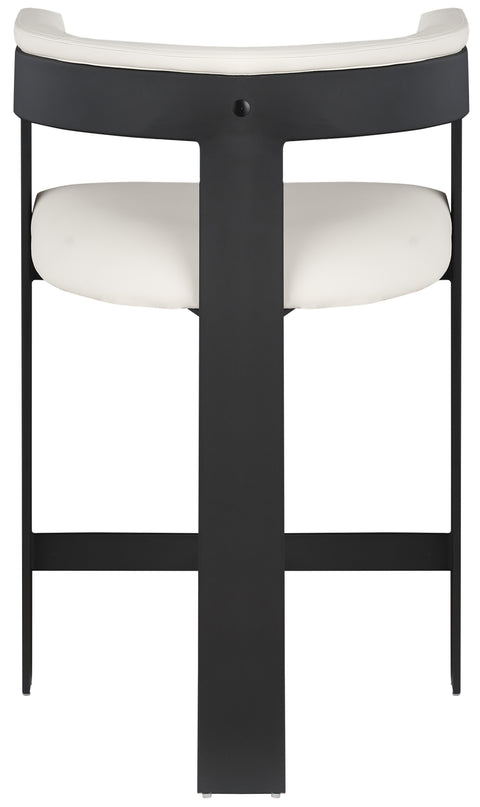 Bubble Cream Vegan Leather Counter Stool
