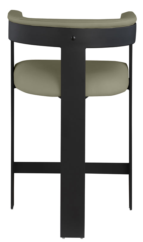 Nova Olive Green Vegan Leather Upholstered Counter Stool, 2-Piece