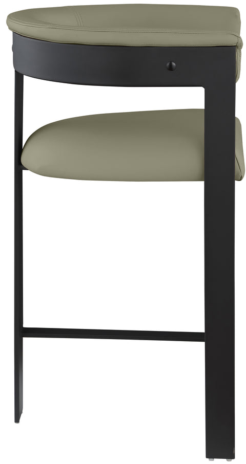Nova Olive Green Vegan Leather Upholstered Counter Stool, 2-Piece