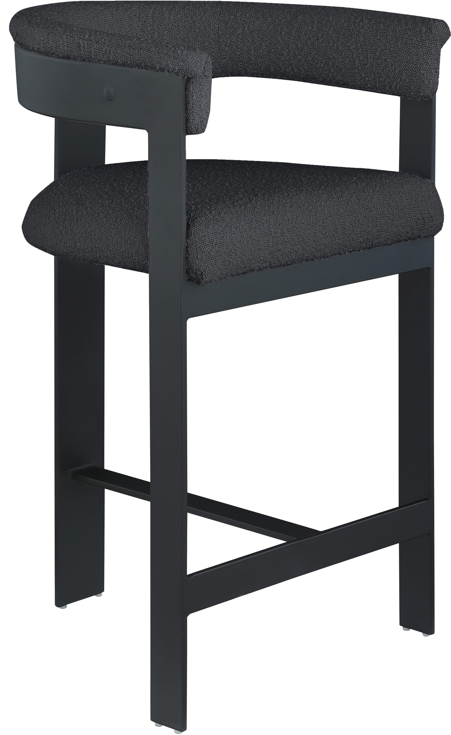 bubble black boucle fabric counter stool