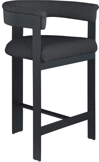 Bubble Black Boucle Fabric Counter Stool