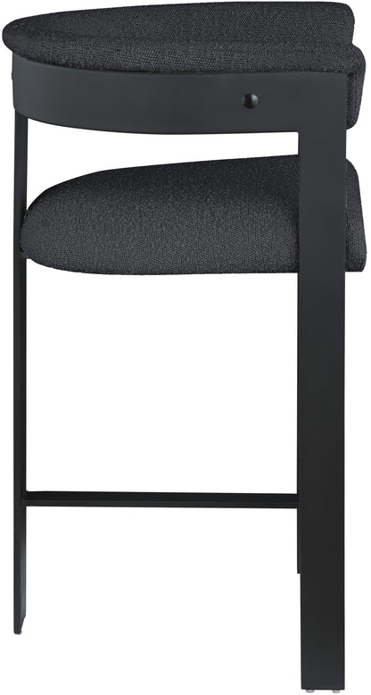 Bubble Black Boucle Fabric Counter Stool