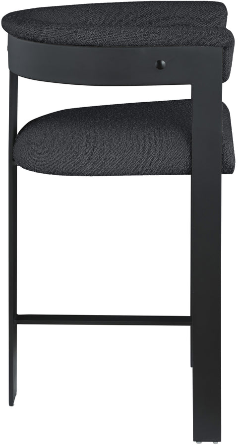 Bubble Black Boucle Fabric Counter Stool