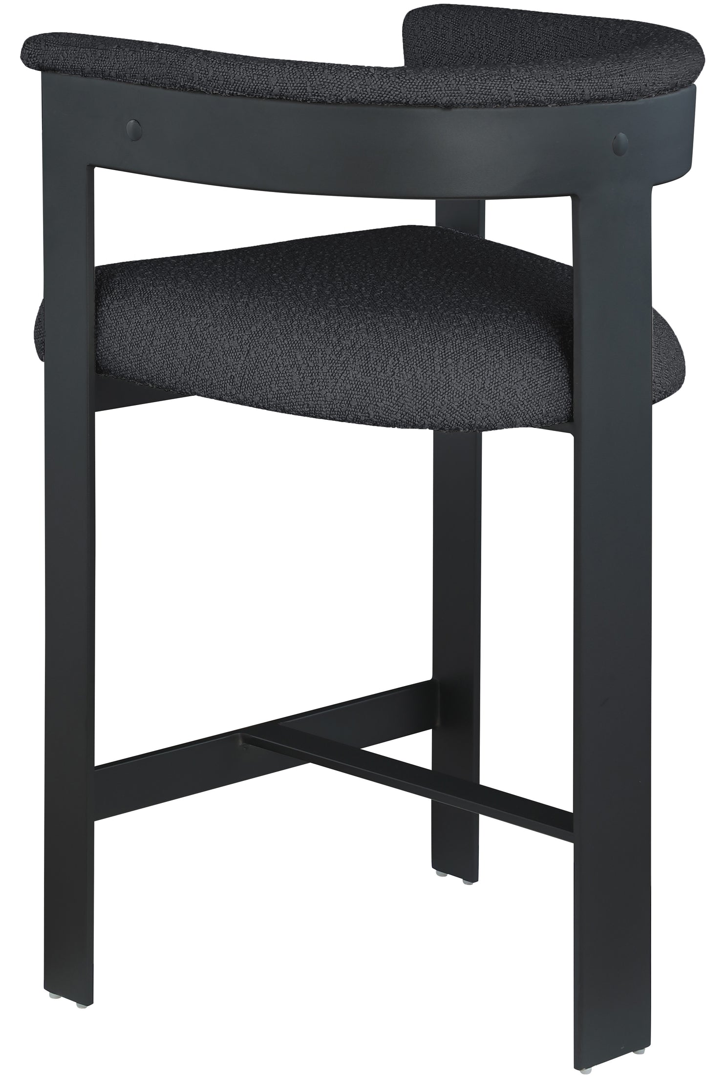 bubble black boucle fabric counter stool