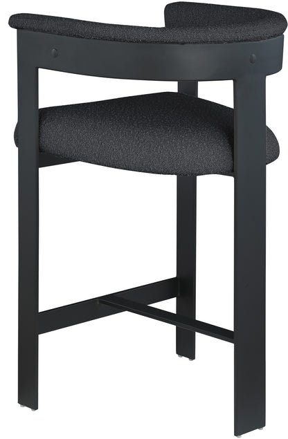 Bubble Black Boucle Fabric Counter Stool