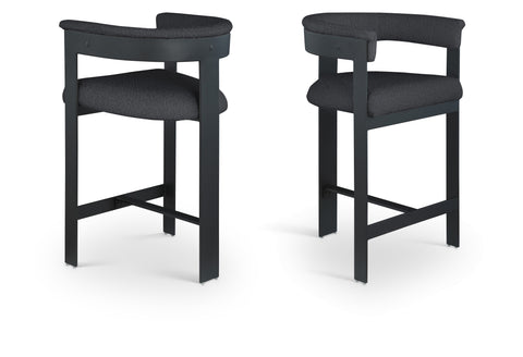 Nova Black Vegan Leather Upholstered Counter Stool, 2-Piece (Style 2)