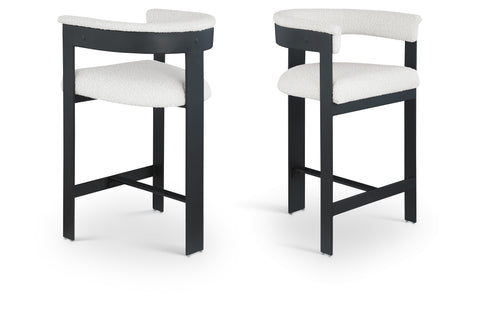 Nova Cream Vegan Leather Upholstered Counter Stool, 2-Piece (Style 2)