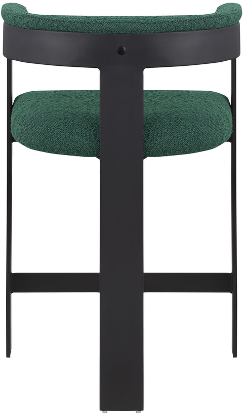 Bubble Green Boucle Fabric Counter Stool