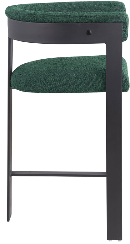 Rivas Green Boucle Fabric Counter Stool C