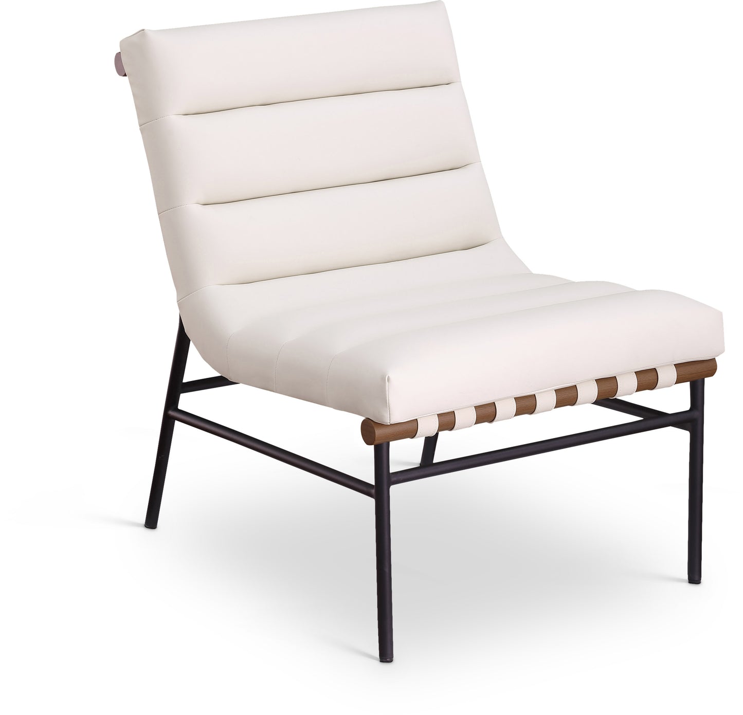 cardiff cream vegan leather accent chair