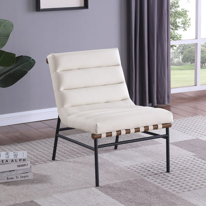 Cardiff Cream Vegan Leather Accent Chair