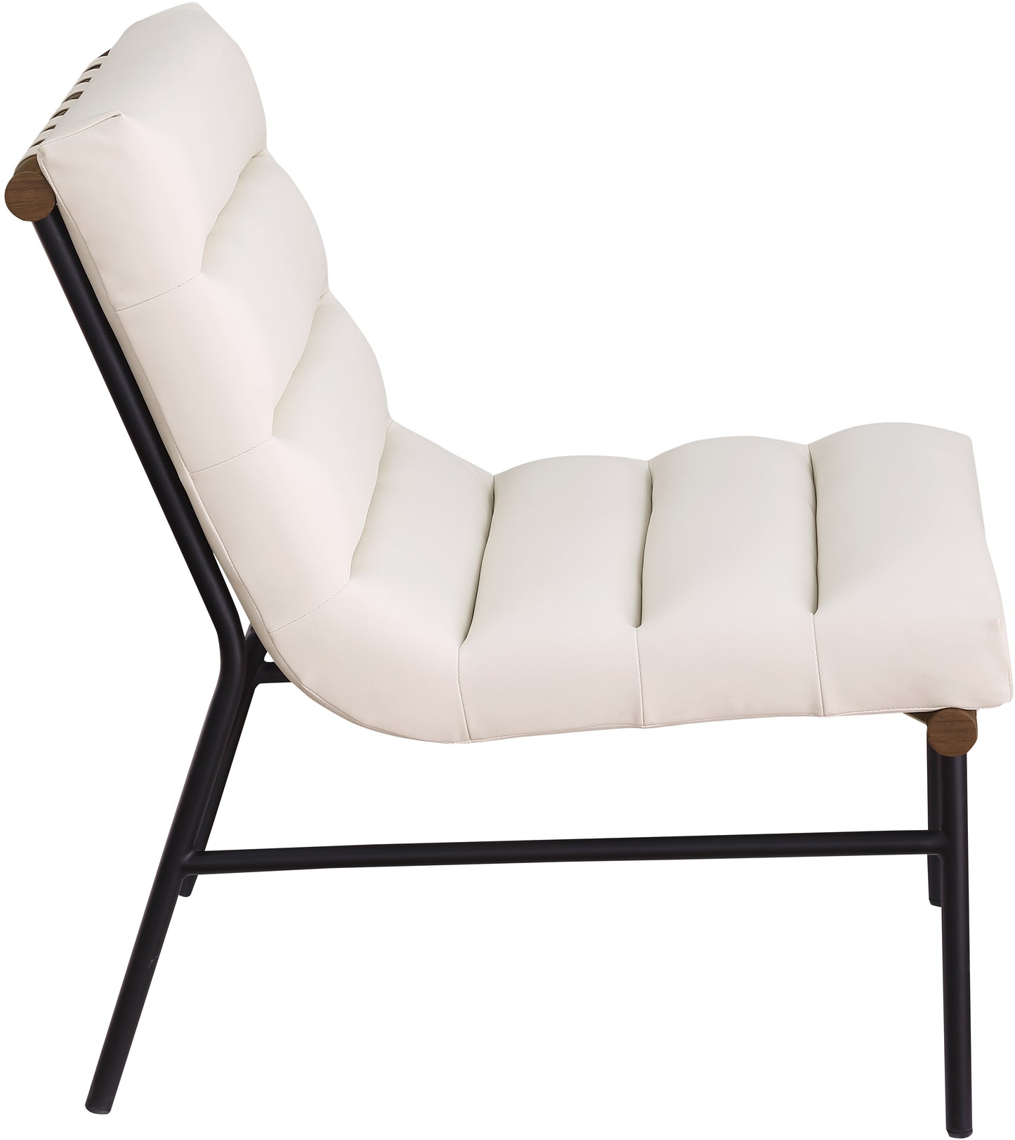 cardiff cream vegan leather accent chair