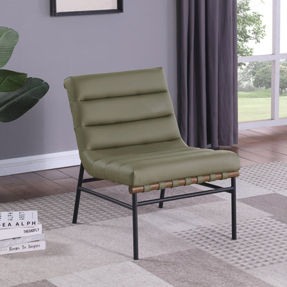 Cardiff Olive Vegan Leather Accent Chair