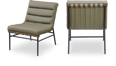 Lennox Olive Vegan Leather Upholstered Accent Chair, 1 Piece