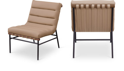 Lennox Tan Vegan Leather Upholstered Accent Chair, 1 Piece