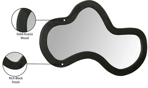 Hadley 28" Black Acacia Wood Frame Mirror, 1 Piece (Style 2)