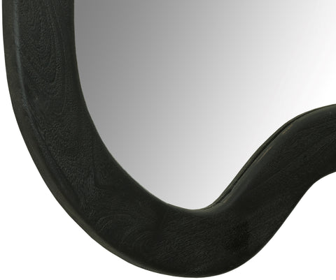 Hadley 28" Black Acacia Wood Frame Mirror, 1 Piece (Style 2)