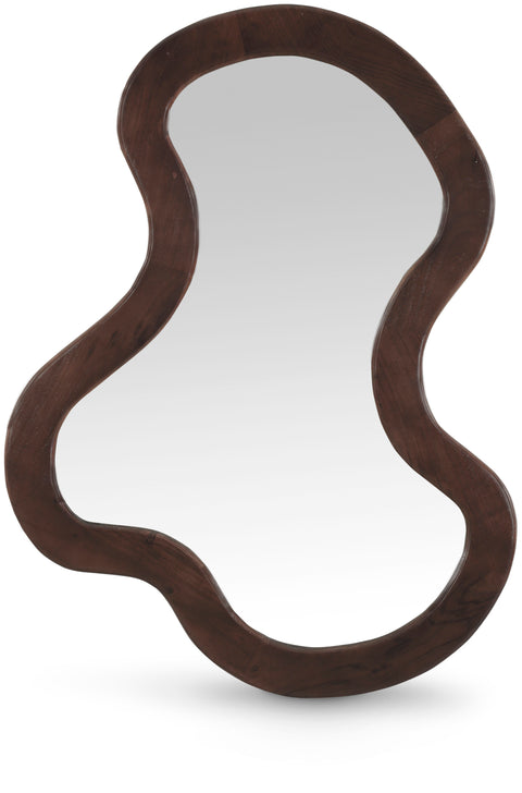 Hadley 28" Brown Acacia Wood Frame Mirror, 1 Piece