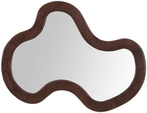 Hadley 28" Brown Acacia Wood Frame Mirror, 1 Piece