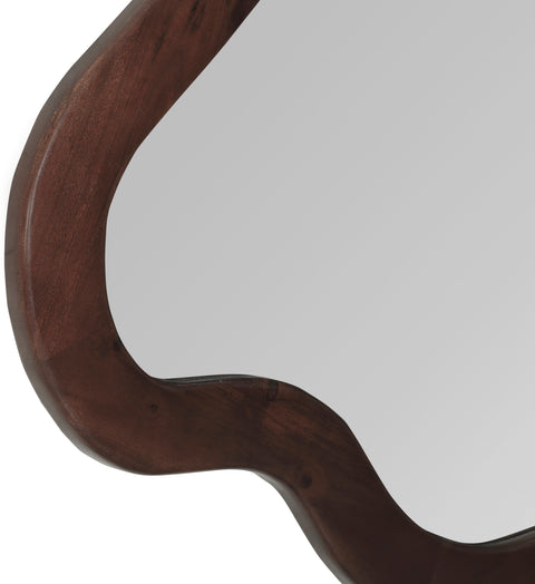 Hadley 28" Brown Acacia Wood Frame Mirror, 1 Piece