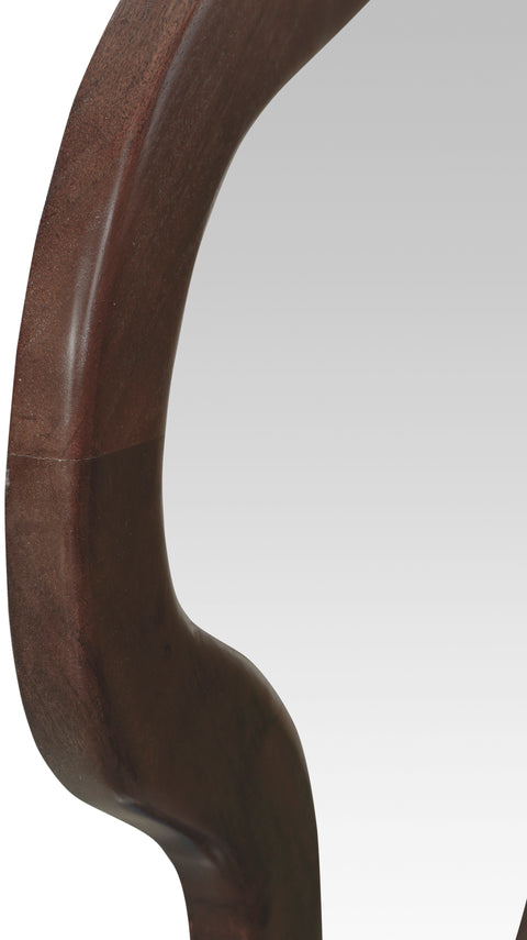 Hadley 28" Brown Acacia Wood Frame Mirror, 1 Piece