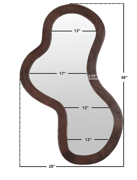 Hadley 28" Brown Acacia Wood Frame Mirror, 1 Piece (Style 2)