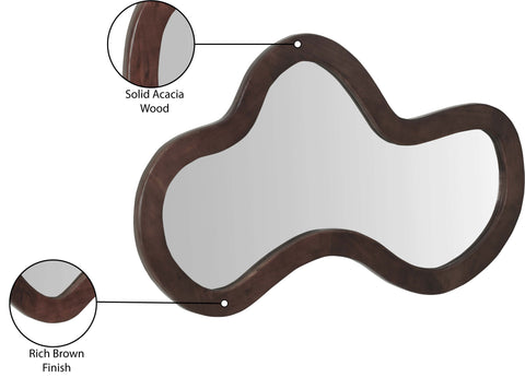 Hadley 28" Brown Acacia Wood Frame Mirror, 1 Piece (Style 2)